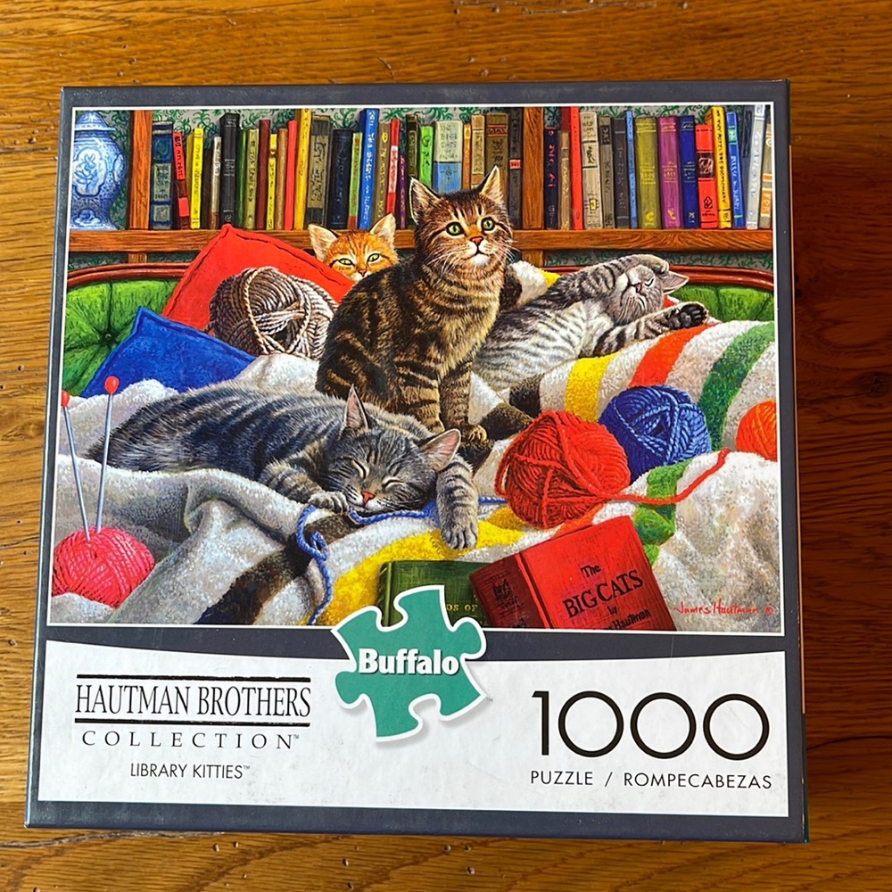 Buffalo Games 1,000 piece puzzle Hautman Brothers Library Kitties